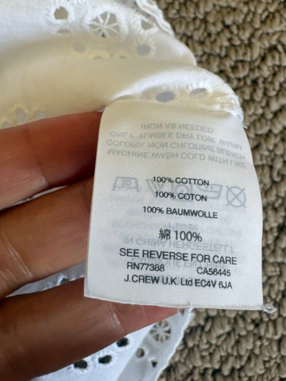 Madewell White Eyelet Ruffle Sleeve Top – Small - Picture 5 of 8